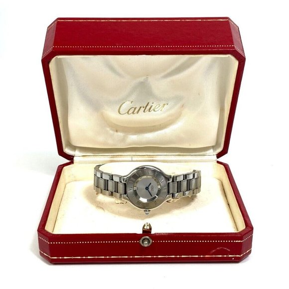 AUTHENTIC CARTIER W10109T2 1340 Must21 Vantian SM quartz Wristwatch - Picture 11 of 11